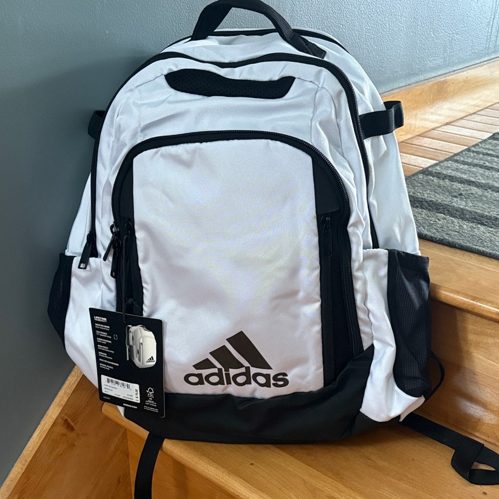 Adidas Men's Black and White Backpack
